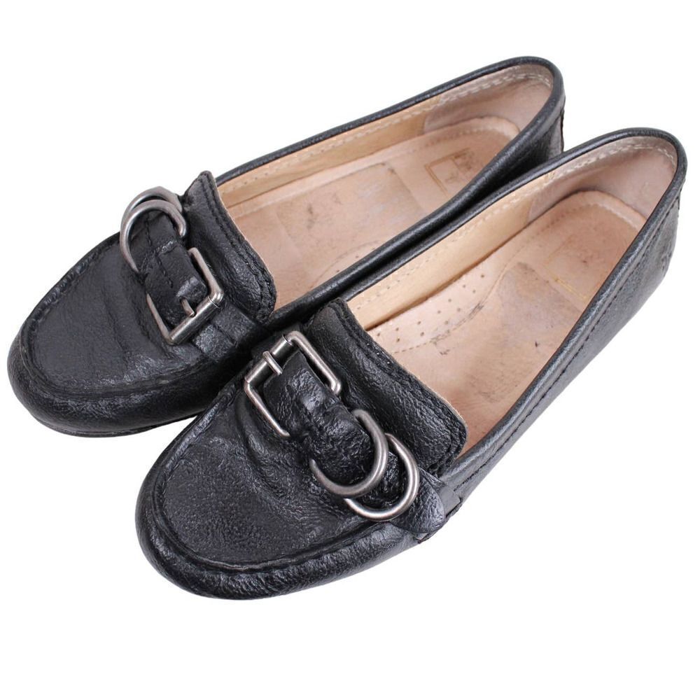 FRYE JANET D RING Leather Loafers in Black Women's Size 6.5M - Picture 6 of 14
